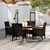 vidaXL 5 Piece Garden Dining Set Poly Rattan Black