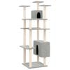 vidaXL Cat Tree with Sisal Scratching Posts Light Grey 162 cm