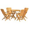 vidaXL 5 Piece Garden Dining Set Solid Wood Teak