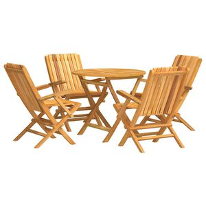 vidaXL 5 Piece Garden Dining Set Solid Wood Teak