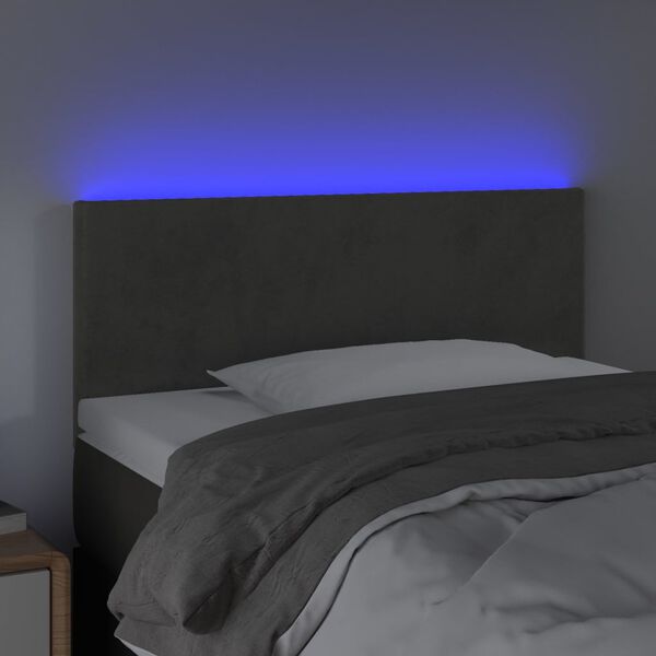 vidaXL LED Headboard Dark Grey 100 cm Velvet