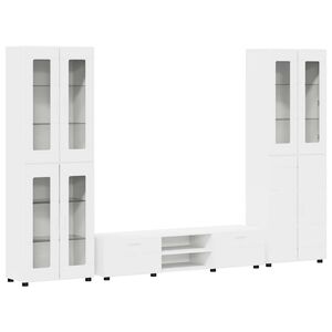 vidaXL TV Cabinet Set with Drawer with Shelf White Engineered Wood