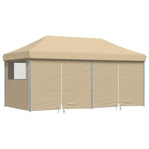 vidaXL Party Tent Beige with Blue Frame Oxford Fabric