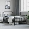 vidaXL Metal Bed Frame without Mattress with Footboard Black 107x203cm