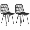 vidaXL Garden Chairs 2 pcs Black 48x62x84 cm PE Rattan