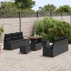 vidaXL Garden Sofa Set with Storage 9 pcs Black Poly rattan