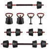 vidaXL 4-in-1 Dumbbell Set Black and Red 121 x 19.5 x 19.5 cm