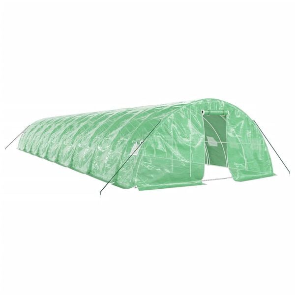 vidaXL Greenhouse with Steel Frame Green 90 m&sup2; 18x5x2.3 m