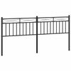 vidaXL Metal Replace Headboard Black 180 cm