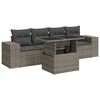 vidaXL 5 Piece Garden Sofa Set with Cushions Grey Poly Rattan