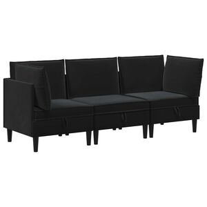 vidaXL Living Room Furniture Set 3 pcs Black Velvet