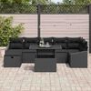 vidaXL Garden Sofa Set Height-Adjustable 8 pcs Black Poly Rattan