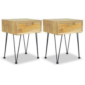 vidaXL Bedside Cabinets 2 pcs 40x30x50 cm Solid Teak