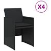 vidaXL Garden Chairs with Cushions 4 pcs Black Poly Rattan