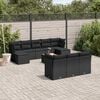 vidaXL 11 Piece Garden Sofa Set with Cushions Black Poly Rattan