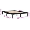 vidaXL Bed Frame without Mattress Black Solid Wood Double
