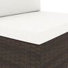 vidaXL Sectional Sofa 3-Seater Poly Rattan Brown