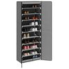 vidaXL Shoe Cabinet Grey 60x30x166 cm Fabric