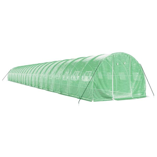 vidaXL Greenhouse with Steel Frame Green 66 m&sup2; 22x3x2 m