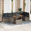 vidaXL Garden Sofa Set with Storage 7 pcs Grey Poly rattan