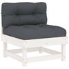 vidaXL 5 Piece Garden Lounge Set with Cushions White Solid Wood