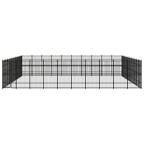 vidaXL Outdoor Dog Kennel Steel 92.16 m²
