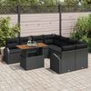 vidaXL Garden Sofa Set with Cushion 9 pcs Black