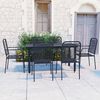 vidaXL 7 Piece Garden Dining Set Black Glass and Steel