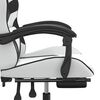 vidaXL Swivel Gaming Chair with Footrest White&Black Faux Leather