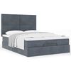 vidaXL Ottoman Bed with Mattresses Dark Grey Double Velvet