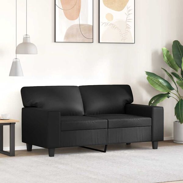 vidaXL 2-Seater Sofa Black 120 cm Faux Leather