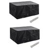 vidaXL Garden Furniture Covers 2 pcs 4 Person Poly Rattan Set 8 Eyelets 180x140cm