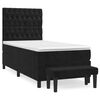 vidaXL Box Spring Bed with Mattress Black 106x203 cm King Single Size Velvet