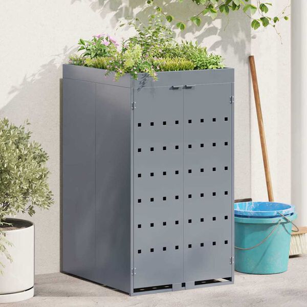 vidaXL Wheelie Bin Storage with Planter Roof for Single 240L Bin