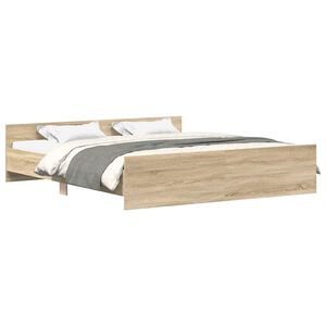 vidaXL Bed Frame without Mattress Sonoma Oak 180x200 cm Super King