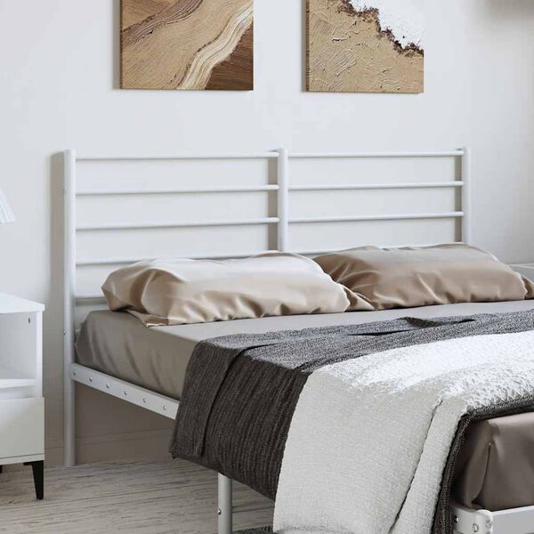 vidaXL Metal Replace Headboard White 135 cm