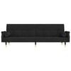vidaXL Sofa Bed with Cushions Black Velvet