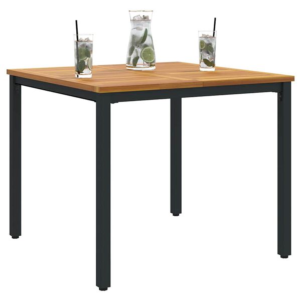 vidaXL Outdoor Tables Natural and black 90 x 90 x 75 cm