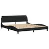 vidaXL Bed Frame without Mattress "Hvar" Black 180x200 cm King Fabric