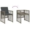 vidaXL Garden Chairs with Cushions 4 pcs Grey Poly Rattan