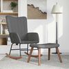 vidaXL Rocking Chair with a Stool Dark Grey Velvet