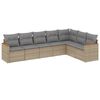 vidaXL 7 Piece Garden Sofa Set with Cushions Beige Poly Rattan
