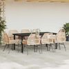 vidaXL 9 Piece Garden Dining Set with Cushions Brown Poly Rattan Glass