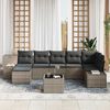 vidaXL Garden Sofa Set with Cushion 7 pcs Grey Poly Rattan