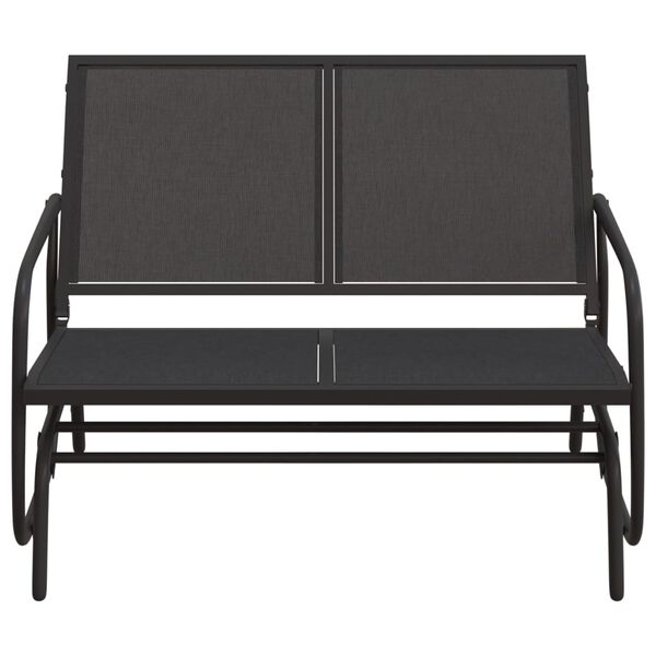 vidaXL Garden Glider Bench Black 120.5x76x86.5 cm Textilene&Steel