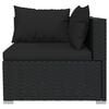 vidaXL 10 Piece Garden Lounge Set with Cushions Black Poly Rattan