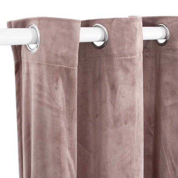 vidaXL Blackout Curtain with Metal Rings Velvet Antique Pink 290x245 cm