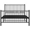 vidaXL Metal Bed Frame without Mattress with Footboard Black 107x203cm