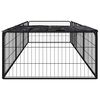 vidaXL 8-Panel Dog Playpen Black 100x50 cm Powder-coated Steel