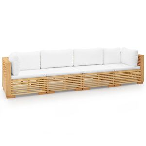 vidaXL 4 Piece Garden Lounge Set with Cushions Solid Teak Wood